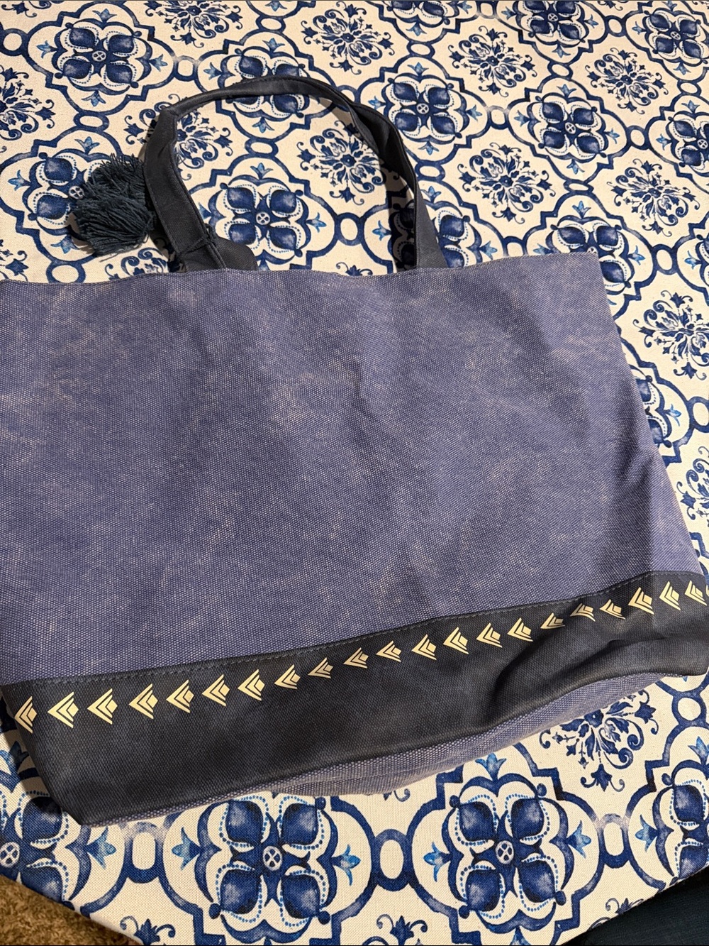 Silpada Navy Canvas Tote Bag